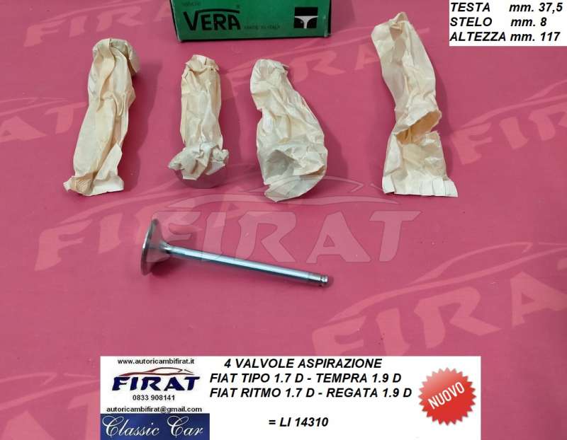 VALVOLE ASPIRAZIONE FIAT RITMO D - TIPO D - TEMPRA D (14310)